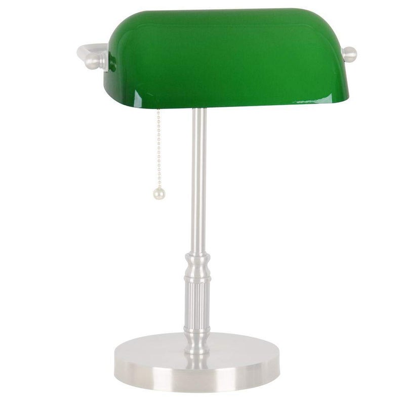 B&P LampÂ® Cased Green Glass Lamp Shade Replacement Bankers Lamp or Pharmacy Shade With Bulb - Image 2